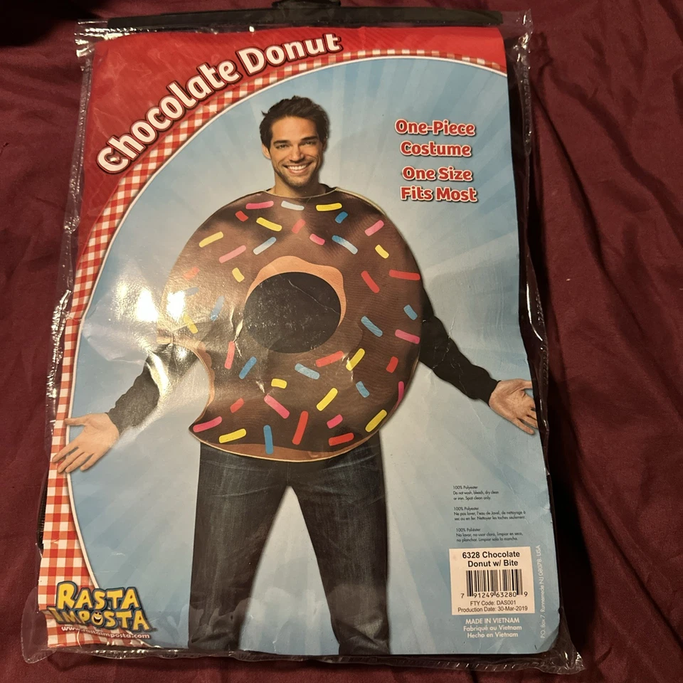 Disfraz de Donut de Chocolate con Mordida para Adultos - Comida Halloween Juegos con disfraces Fiesta Conjunto Foto 1 de 2