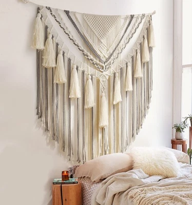 Jakalin Colgante Grande Macramé Decoración de Pared Paneles Hecho a Mano Arte de Pared Hogar Vivienda... Foto 1 de 4