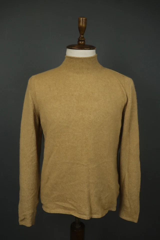 Suéter Pullover Roberto Collina Marrón Lana Merino Bebé Camel Cuello Simulado Talla 50 Foto 1 de 4