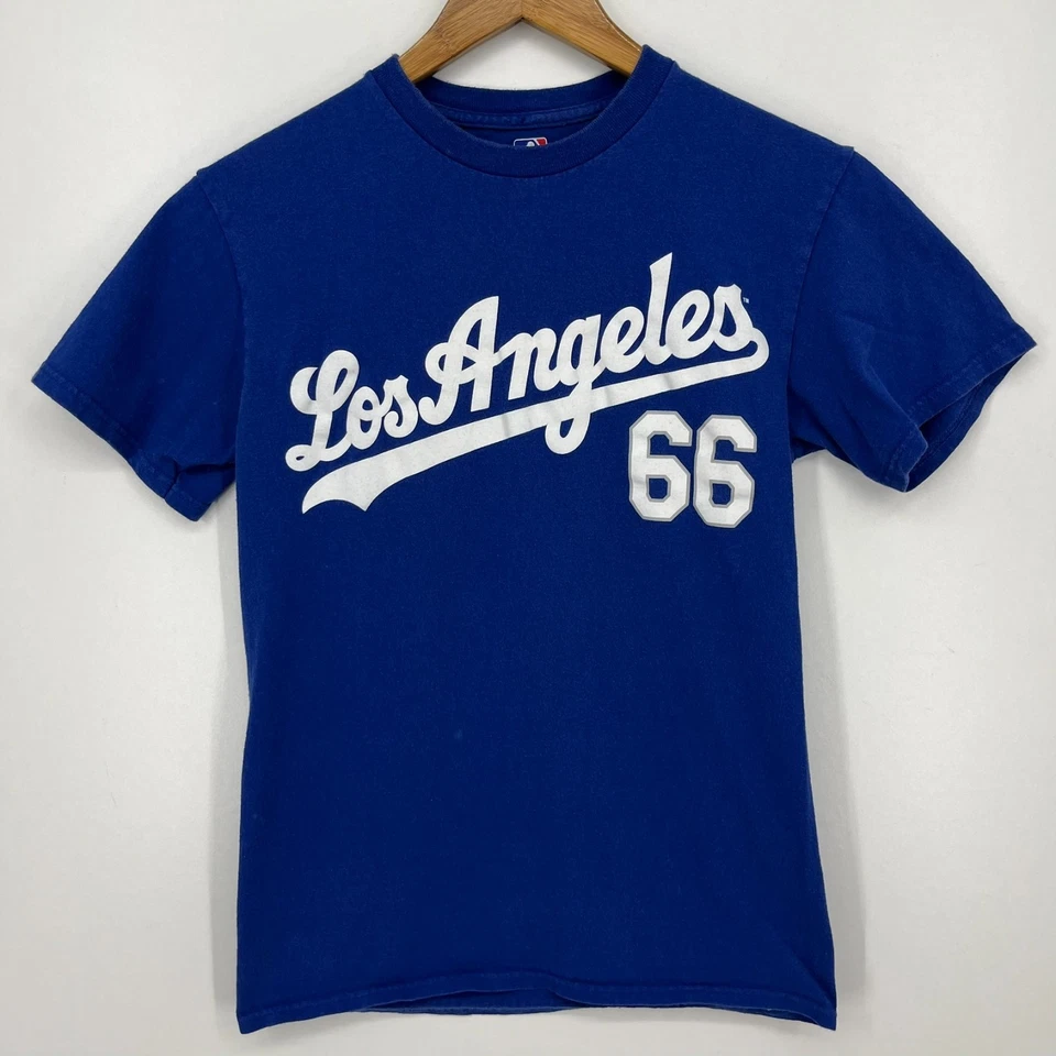 Camiseta Yasiel Puig Los Angeles Dodgers Adulto S Azul #66 MLB Mercadoria Genuína - Imagem 1 de 4