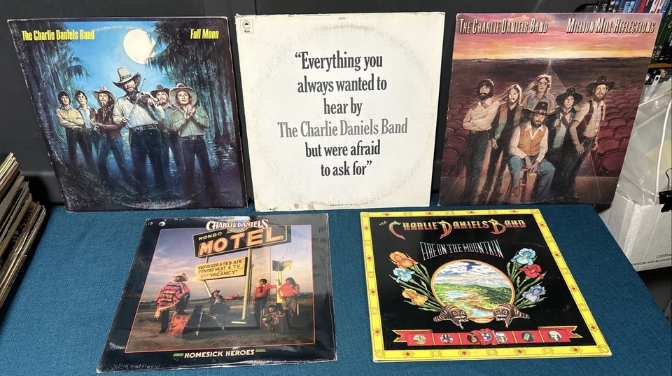 5 CHARLIE DANIELS BAND LP:Fire on Mountain,Million Mile Reflections,Homesick NEW - Image 1 of 4