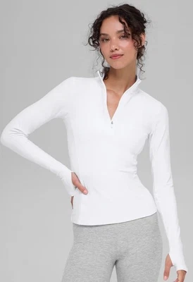 NWT Alo Yoga Alosoft 1/2 Zip Rapid Pullover White Size XS - Image 1 of 4