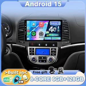 Mit DAB+ Für Hyundai Santa Fe 2 2006-2012 Android15 Autoradio GPS Navi HDMI 128G - Bild 1 von 18