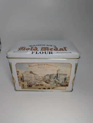 Vintage Gold Medal Flour Recipe Tin Canister Washburn Crosby Co Minneapolis MN - Image 1 of 4