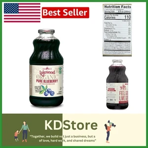 Organic Blueberry Pure Juice - 32oz in BPA-Free Glass - Picture 1 of 11