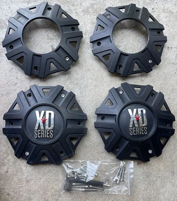 KMC XD Series XD822 Monster II Wheel Center Caps Satin 2 Matte Black M-959SB - Image 1 of 4