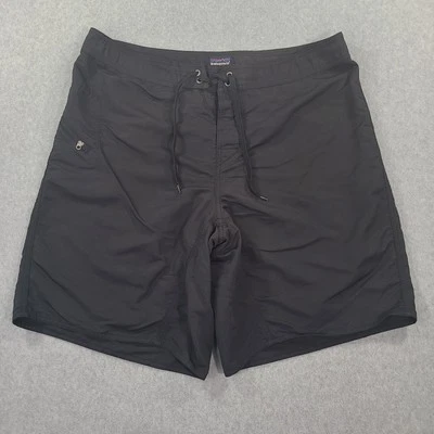 Pantalones Cortos Patagonia Para Hombre 38 Negro Poliamida Nylon Cordón 10" Entrepierna Cremallera Bolsillo Foto 1 de 4