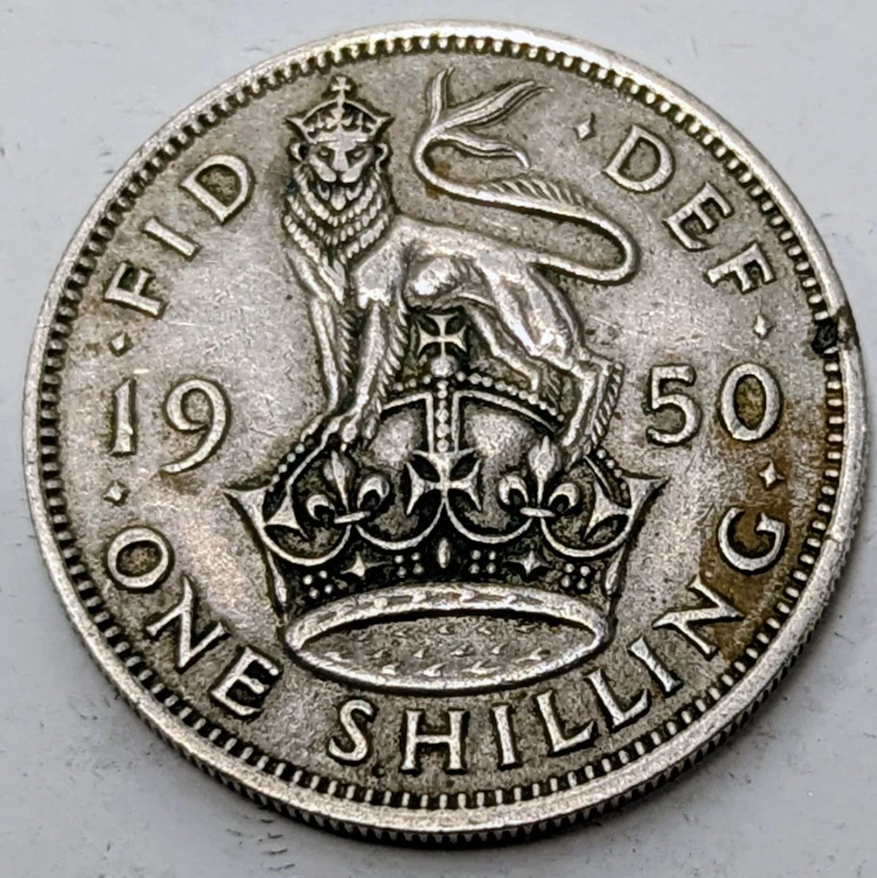 1950 Great Britain One Shilling - English Crest - Nice Condition.  - Image 1 of 2