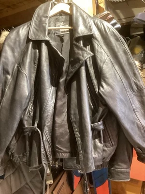 Chaqueta de cuero para mujer Michael Hoban North Beach negra 100 % cuero M vintage Foto 1 de 4