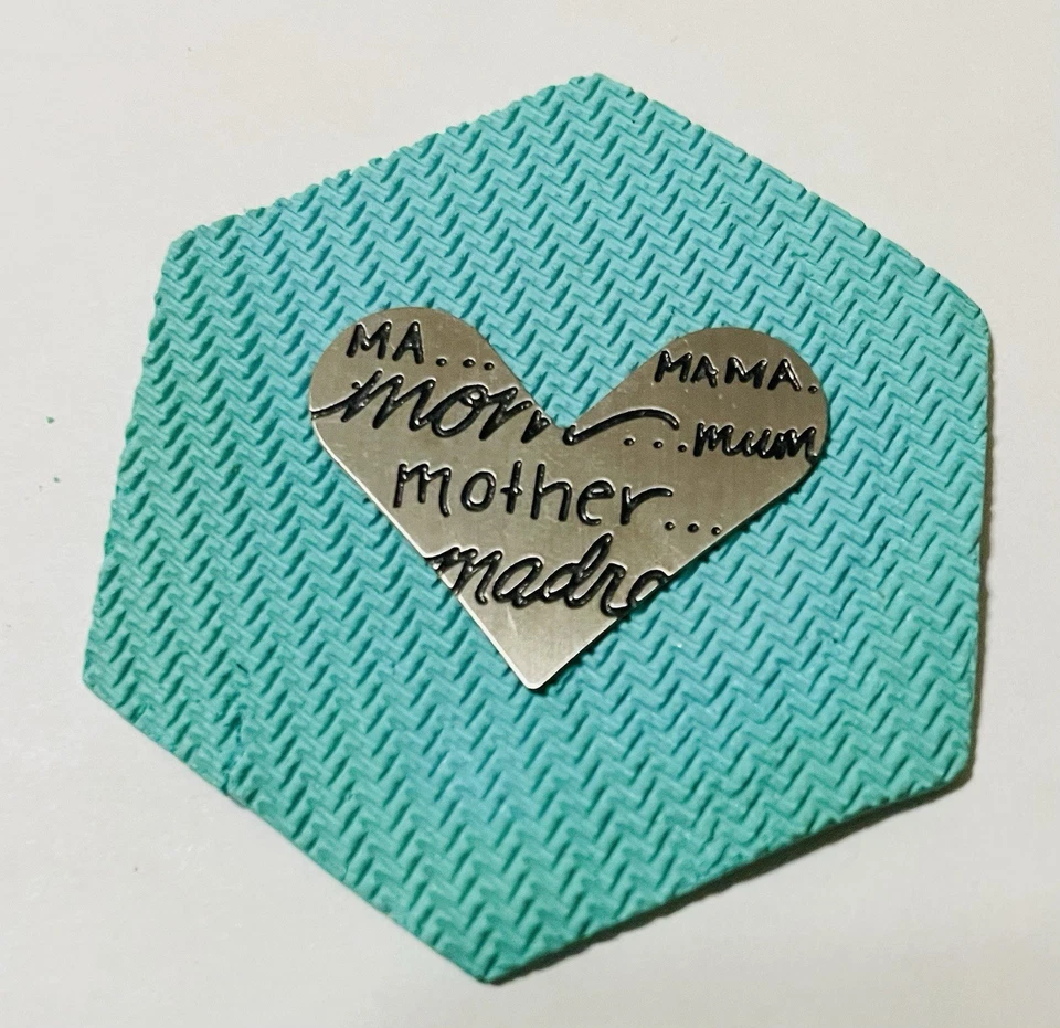 Auténtico Origami Búho Grande Plateado Madre Mamá Madre Mamá Corazón Plato Difícil de Encontrar Foto 1 de 2