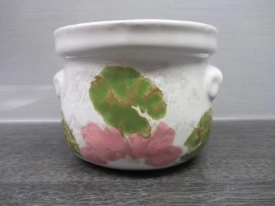  kleiner Keramik Topf / Tontopf Steinguttopf / weiß lasiert - Bild 1 von 4