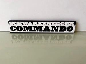 Commando Logo Arnold Schwarzenegge 1985 Action Thriller John Matrix Ex-black BW - Picture 1 of 1