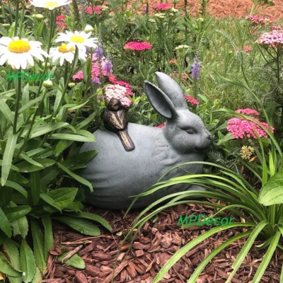 兔兔和小鸟朋友花园雕塑雕像 ~ SPI Home 41028 — 第 1/4 张图片