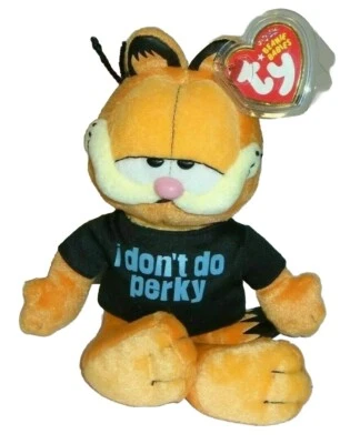 Ty 豆豆娃 - GARFIELD 猫(我不做 PERKY)9 英寸全新 MWMT 毛绒玩具 — 第 1/4 张图片