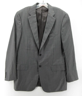 Isaia Abrigo Deportivo Hombre 44 Largo Gris Napoli Blazer Chaqueta de Lana Rayas Italia Foto 1 de 4
