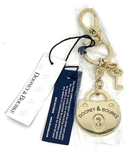 Dooney & Bourke Samba Lock Key Fob  Ring Keychain Bag Charm Gold NWT Accessory - Picture 1 of 11