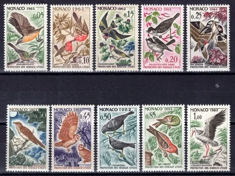Monaco 1962 birds , nature MNH set Cover