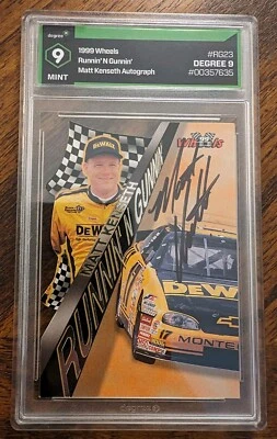 1999 Wheels Runnin'N Gunnin' Matt Kenseth #RG23 - Autograph - Degree Grade 9  - Image 1 of 4