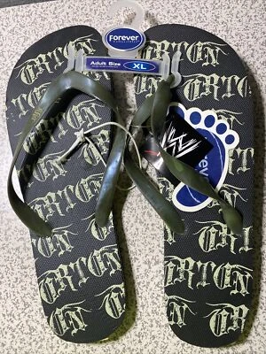 罕见全新 WWE Randy Orton RKO 人字拖拖鞋男式 XL 码特大号 11-12 — 第 1/4 张图片