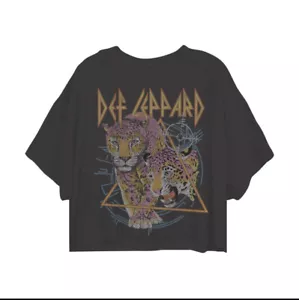 T-shirt Dirty Cotton Scoundrels Def Leppard Tour 1983 gatto vintage oversize crop - Foto 1 di 7