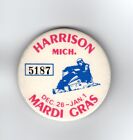 Harrison Michigan Mardi Gras Festival Pin Badge Pinback-Michigan Deer Patch