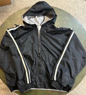 Nova Jaqueta Rawlings Reversível com Capuz Zíper Completo Vento, Preta, Cinza, XXL - Imagem 1 de 4