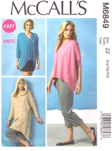 McCall's 6849 ~Misses Tops~Tunic~Shorts and Pants Very loose-fitting ~ L-XL-XXL - Picture 1 of 4