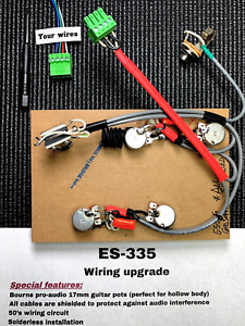 ES-335 Solderless Wiring Upgrade with Bourns Pro-audio Pots/Completely Shielded!