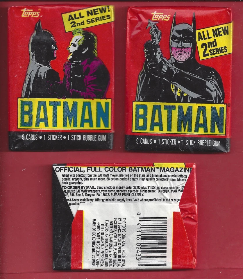 Topps Batman 1989 segunda serie (único) paquete de cera Foto 1 de 1