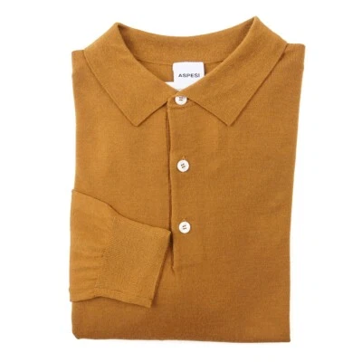 Suéter Polo Aspesi F/W 24-25 Oro Ocre Extrafino Lana Merino M (UE 50) Nuevo Foto 1 de 4