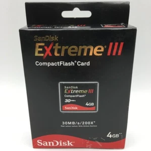 Boxed SanDisk Extreme III 4 GB CompactFlash Memory Card (SDCFX3-004G-A31) - Picture 1 of 3