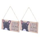 2pcs Frenchie Wood Sign Plaque - Home Needs Dog Pattern Hanging Sign