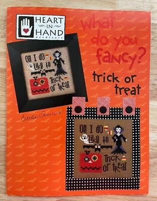 Heart In Hand What Do You Fancy Trick Or Treat Counted Cross Stitch Pattern - Image 1 of 4