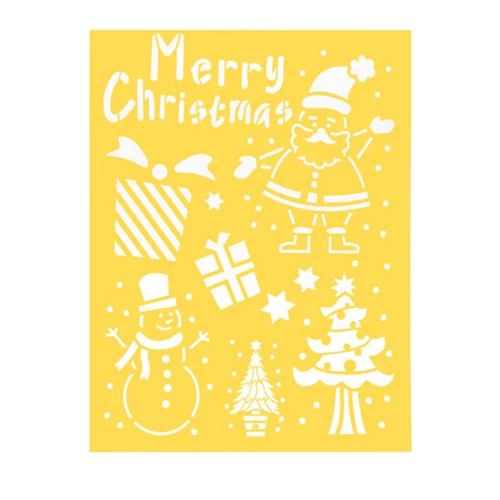 Plantilla artesanal de Navidad, plantilla navideña, plantilla de símbolos de Feliz Navidad Foto 1 de 1