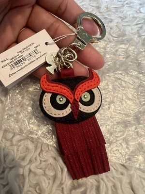 RARE And Hard To Find Kate Spade New York Key Ring Fob Big Leather Owl - Image 1 of 4