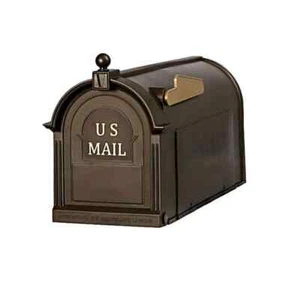 Bronze Post Mount Mailbox, Large, Keeps Mail Dry, Heavy Duty for Rural - Picture 1 of 8