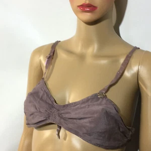 Antique 1920s Bra Lavender Silk Cup Lingerie Pat'd 1929 Model Brassiere 32 - Picture 1 of 24