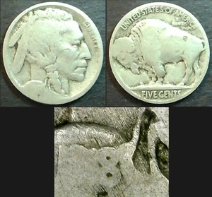 1918 Buffalo Nickel with two feathers. - Picture 1 of 1