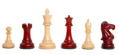 The Capablanca Luxury Chess Set - Pieces Only - 4.0" King - Blood Rosewood - Image 1 of 4