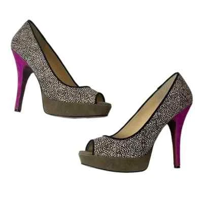 ENZO ANGIOLINI GUEPARDO PELO DE BECERRO PLATAFORMA PÚRPURA BOMBAS TACONES DE AGUJA - NUEVO - TALLA 7,5 Foto 1 de 3