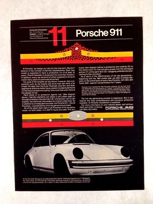 1981 Porsche 911 Print Ad Hot Dip Galvanizing Process - Image 1 of 2