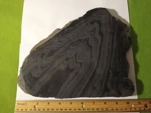 Premium "Double Flow" Obsidian Rough Slab. Over 5 lbs. total weight. - Picture 1 of 6