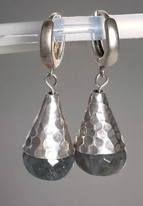 Artizan Labradorite & Sterling Silver Dangle Earrings OTK - Picture 1 of 8