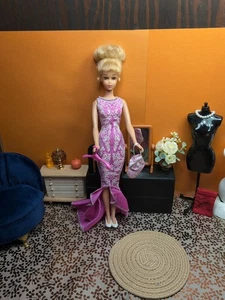 Vintage Francie / Barbie Model Muse Clone Outfit - Gown, Pumps, Purse & Hanger - Picture 1 of 20