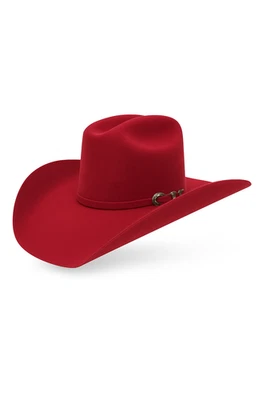 Original Tombstone 20X Western Cowboy Felt Hat Roper Style - Red - Image 1 of 4
