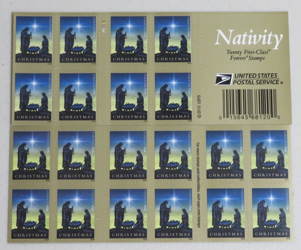 Libro de Belén de Navidad de 20 estampillas Forever de USPS MNH 2016 #5144 Foto 1 de 1