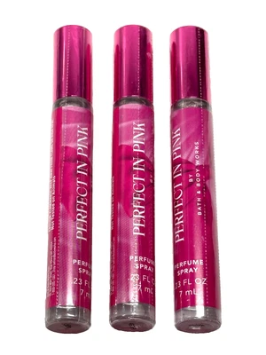 NUEVO 3 BAÑO Y CUERPO FUNCIONA PERFECTO EN ROSA PERFUME MUJER SPRAY .23 FL OZ 7 ML Foto 1 de 4