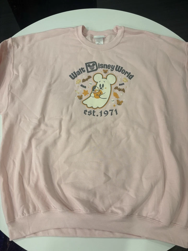NUEVO CON ETIQUETAS - Parques Disney 2025 Halloween Mickey Fabooolous Sudadera Fantasma WDW Rosa XXL Foto 1 de 1