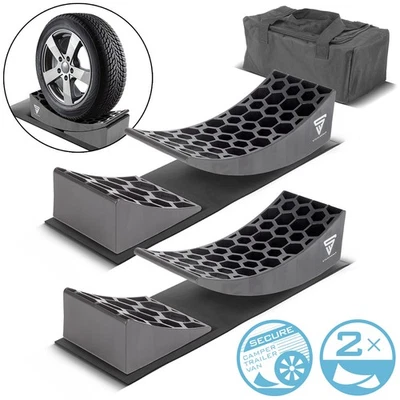 STAHLWERK Auffahrkeile 2er Set 15,8 t Unterlegkeil Stufenkeil Ausgleichskeil - Bild 1 von 4