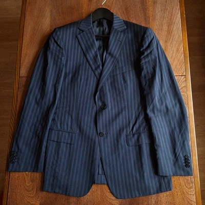 Z Zegna city blazer 48R navy pinstripe 100% lana wool italy slim fit jacket - Image 1 of 4